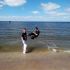 hapkido trainen op het strand
